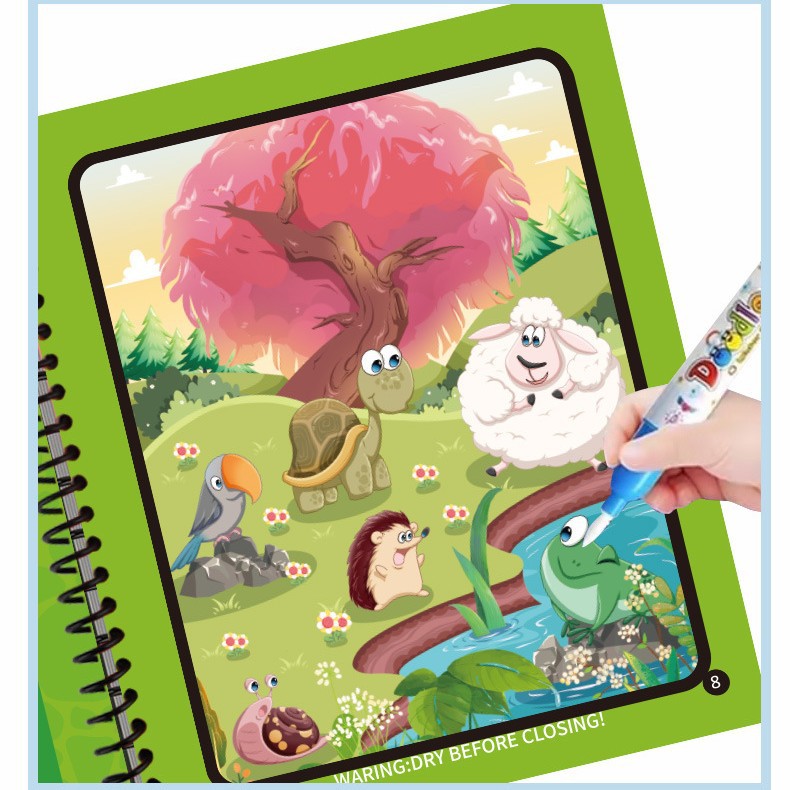 Cross-Border English Children's Magical Water Painting Book, Reusable Kindergarten Educational Coloring Book for Babies, Repeated Doodling Book