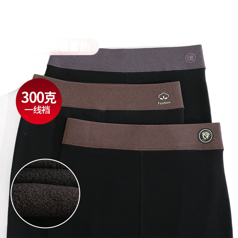 Autumn and Winter Fleece-Lined Thick Warm Pants High-Quality Cotton High-Waisted Elastic Slim-Fit Leggings Cropped Pants for Women