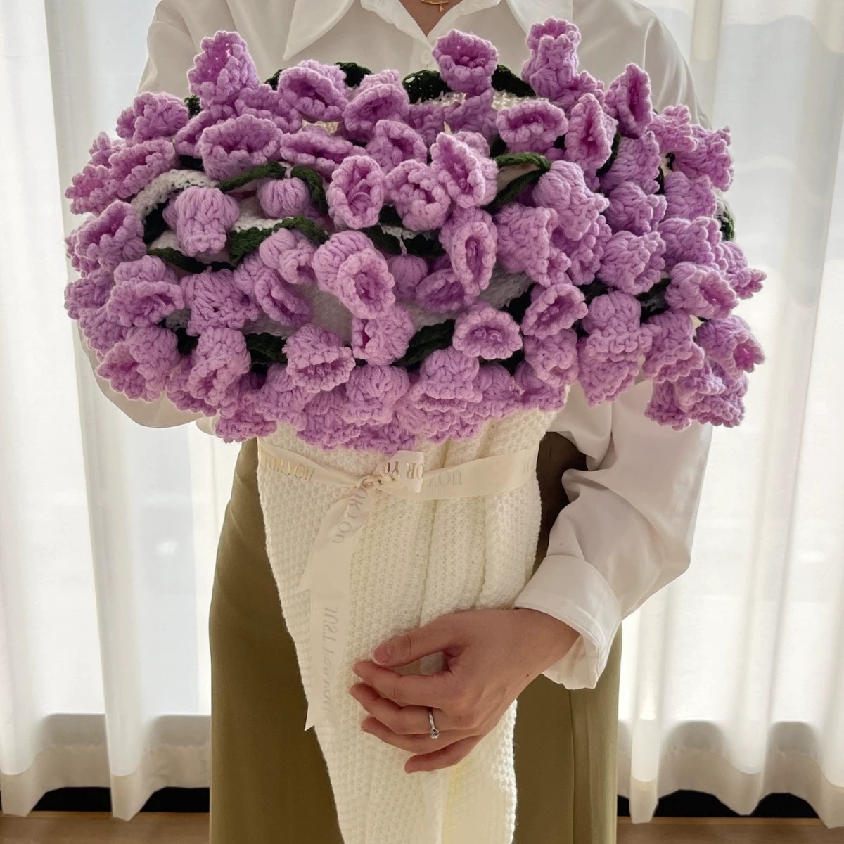 Rose Bouquet Blanket Finished Eternal Flower Nap Blanket Handmade Material Valentine's Day Gift Simulated Woven Blanket