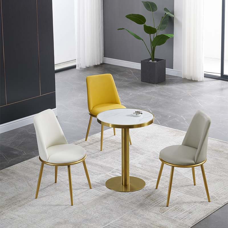 Gskk647 Gskk647 # Simple Slate Table Commercial Leisure Milk Tea Shop Small Round Table Hotel Apartment Sales Office Reception Negotiation