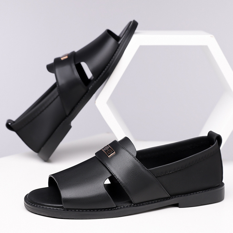 2025 Summer New Men's Hollow Breathable Sandals Casual Shoes Fashion Roman Beach Shoes Open Toe Men's Shoes 2566