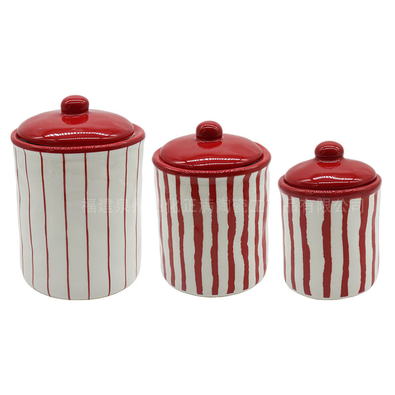 Foreign Trade Ceramic Storage Jar Kitchen Sealed Jar Coffee Grain Storage Jar Amazon Exports European and American Large Candy