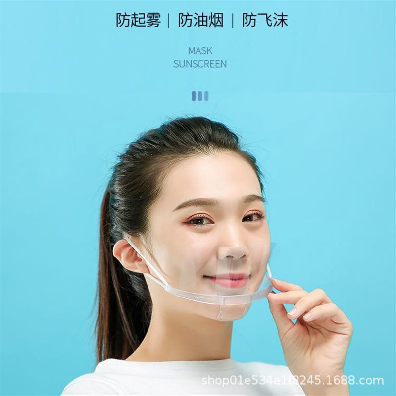Newly Upgraded Catering Mask Food Kitchen Restaurant Anti-spitting Anti-saliva Anti-oil Smoke Smile Plastic Mask