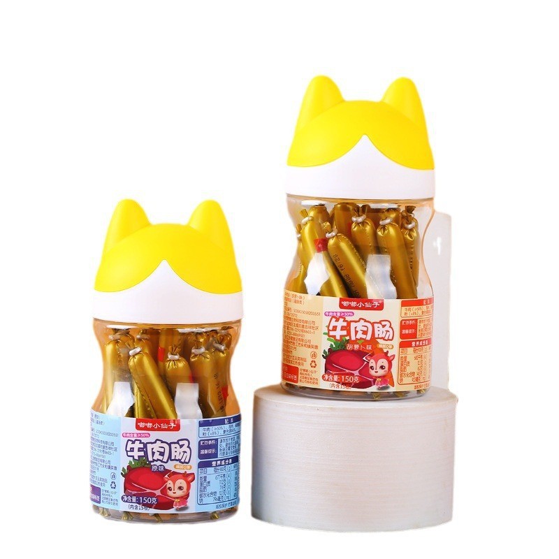 Dudu Little Fairy Beef Sausage Canned 10g*15 Pieces, Two Flavors to Choose From, Beef Sausage, Kidsren's Ham Sausage