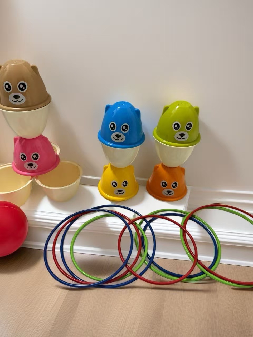 Children's Stacking Cup Toy Ring Bowling Early Education Toy Educational Assembly Indoor Toy Color Recognition Toy