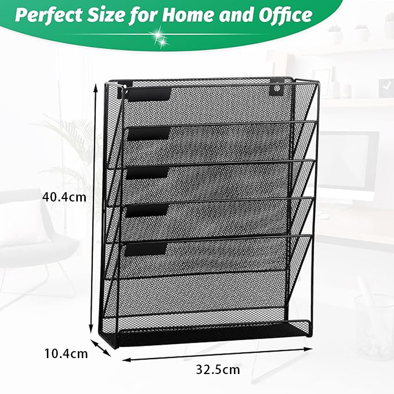 Hanging Metal File Management Storage Rack File Rack Wall-Mounted Newspapers and Medals Hanging Labor Rack Wall-Mounted Magazine Display Rack