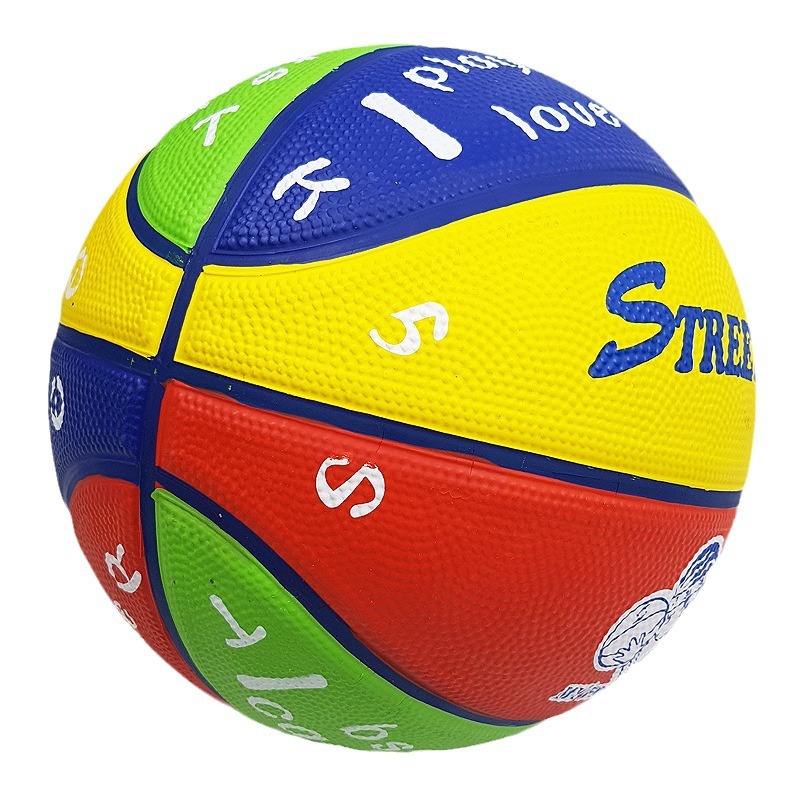 Wholesale No.3 No.4 Kindergarten Rubber Basketball Cartoon Children's Ball Pupils No.5 No.6 No.7 Special Blue Ball