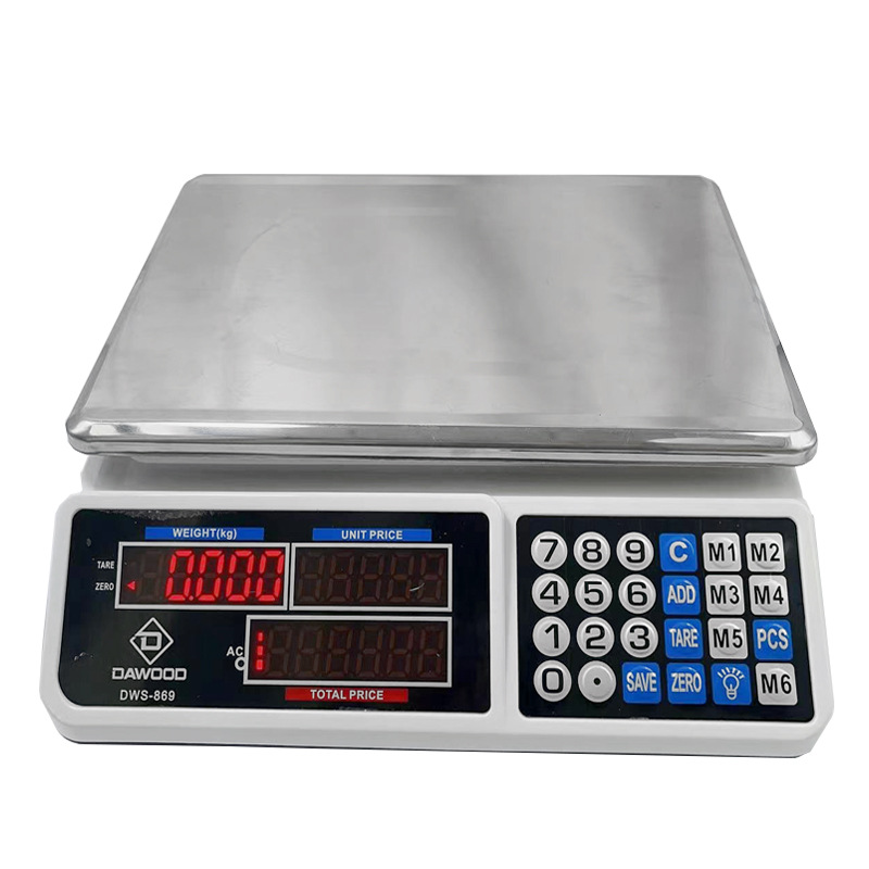 Foreign Trade Hot Selling 809 Pricing Scale Supermarket Special Scale Stall Selling Vegetable and Fruit Scale Small Platform Scale Double Display Electronic Scale