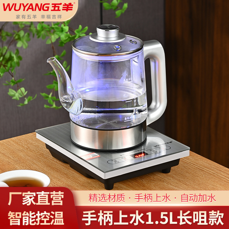 Электрический чайник с умной ручкой Wuyang 1.5L, многофункциональный, автоматическое отключение, бытовой стеклянный чайник