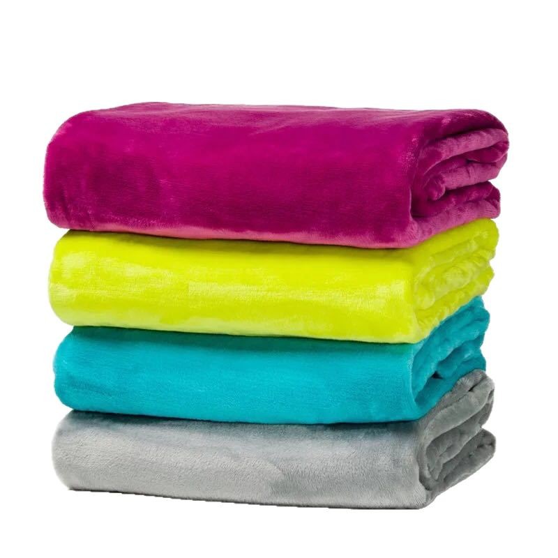 Foreign trade flannel blanket four seasons solid color air conditioning blanket coral fleece blanket bed sheet nap single double towel thin quilt