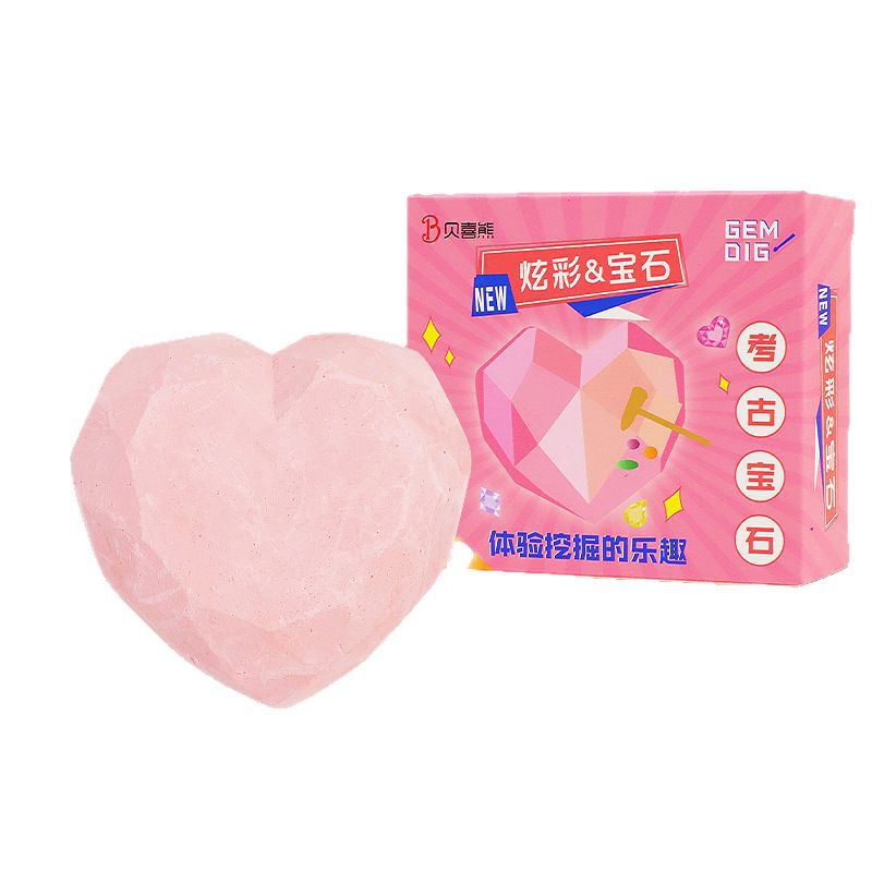 Creative Boys and Girls Heart Gem Archaeological Blind Box DIY Digging Treasure Hunt Educational Toys Wholesale