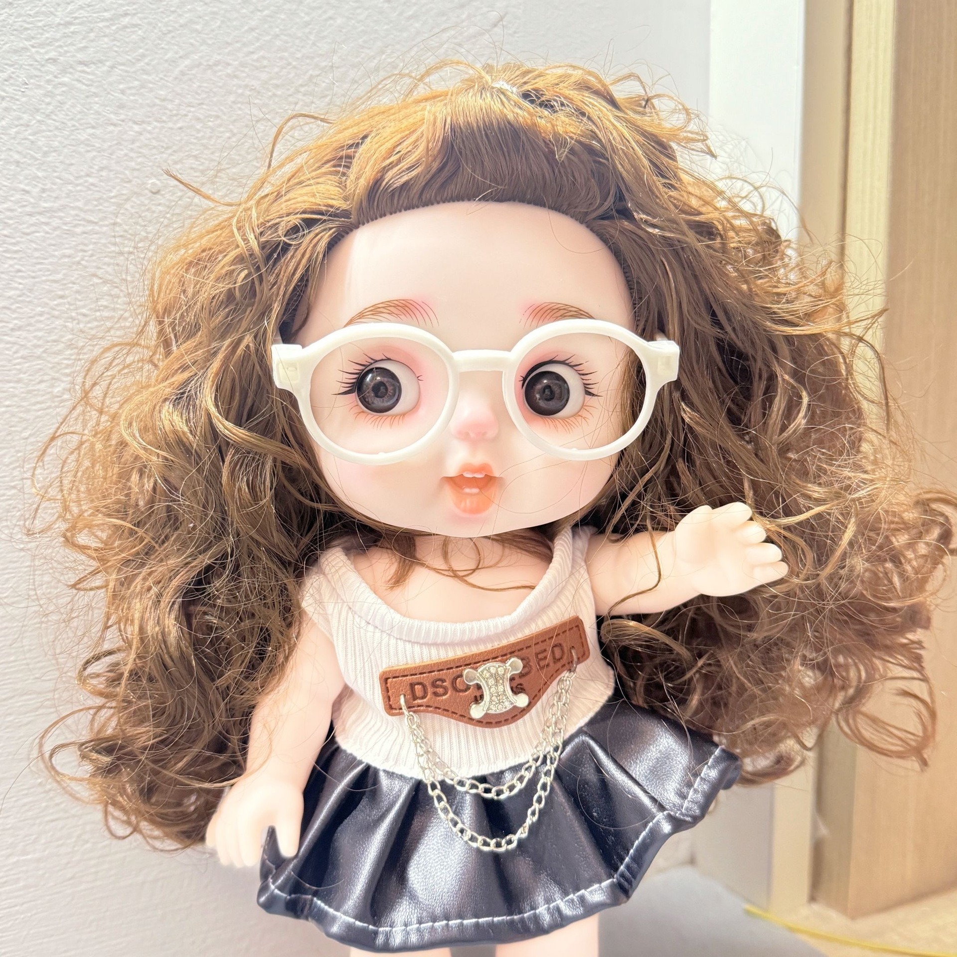 20cm Cotton Doll Mirrorless Glasses Accessories Doll Personalized Accessories Cute Doll Photo Transparent Doll Props