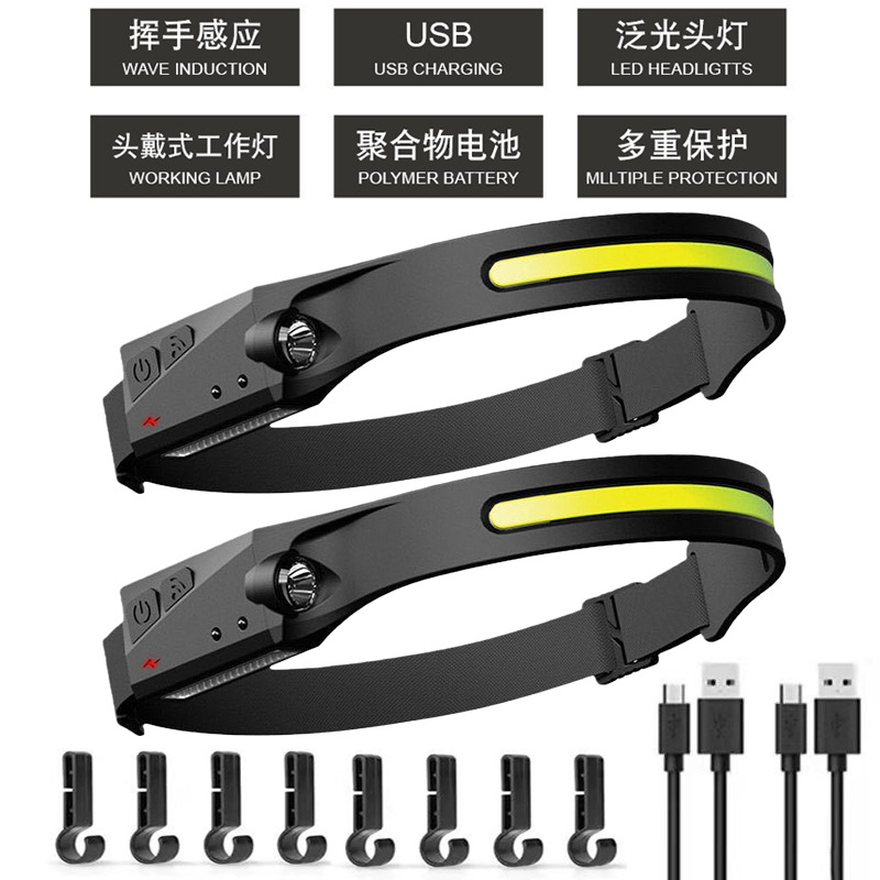 Индукционный налобный фонарь, новая модель, силиконовый фонарь для строительных площадок, налобный фонарь для рыбалки, перезаряжаемый, мощный свет
