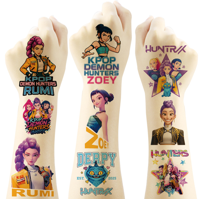 Cross-Border K-Pop Girl Group Tattoo Stickers 20 Cartoon Tattoo Stickers Water Transfer Tattoos Birthday Party