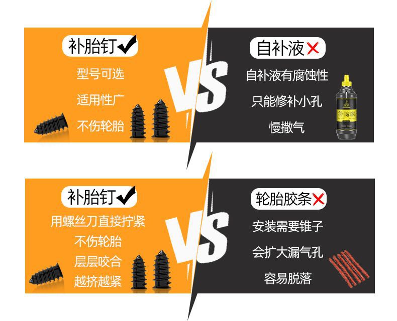 Special Tire Repair Rubber Nail for Vacuum Tire, Tire Repair Artifact, Tire Repair Nail, Electric Vehicle and Motorcycle, Non-destructive Quick Tire Repair Rubber Nail