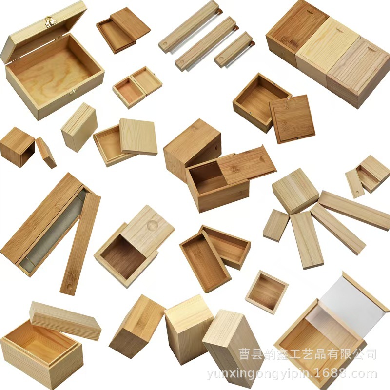 Factory wholesale wooden storage box household flip multi-size storage box simple solid wood packaging wooden box