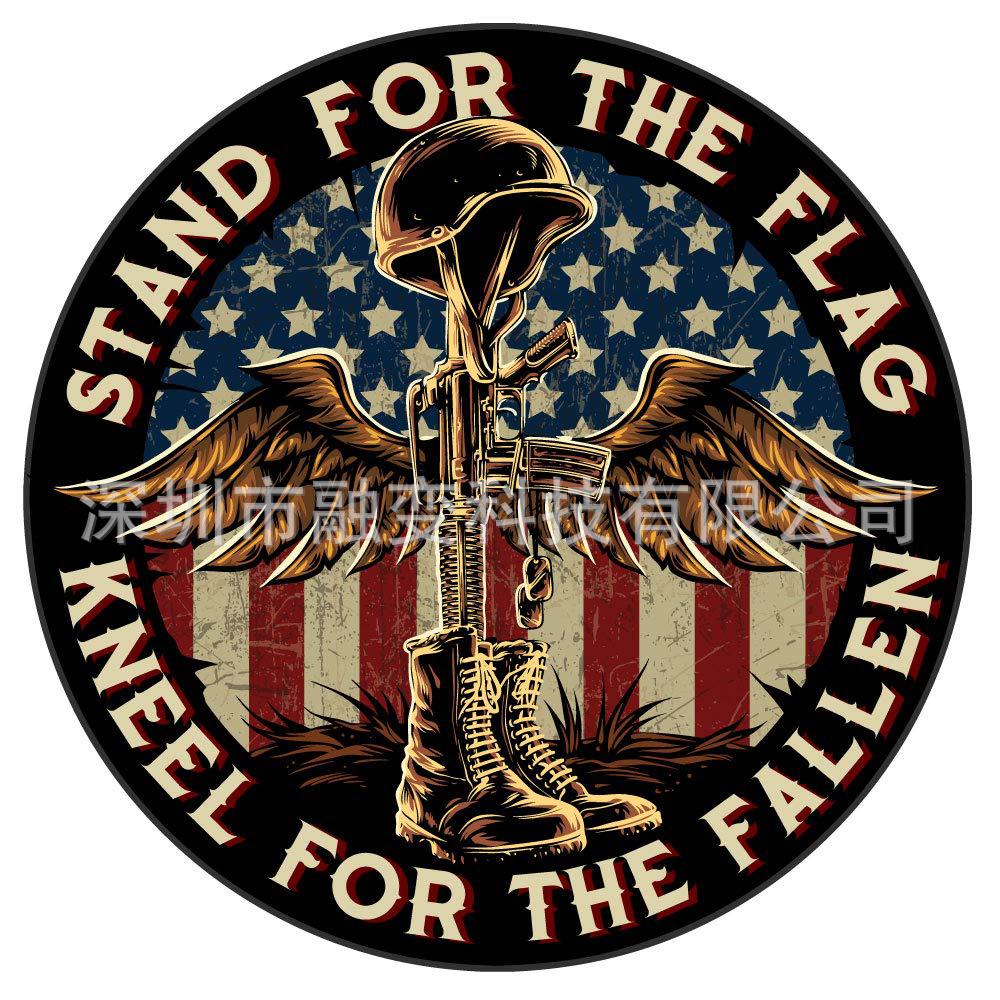 Shenzhen cross-border popular God Bless America Flag US Independence Day stickers 5-inch