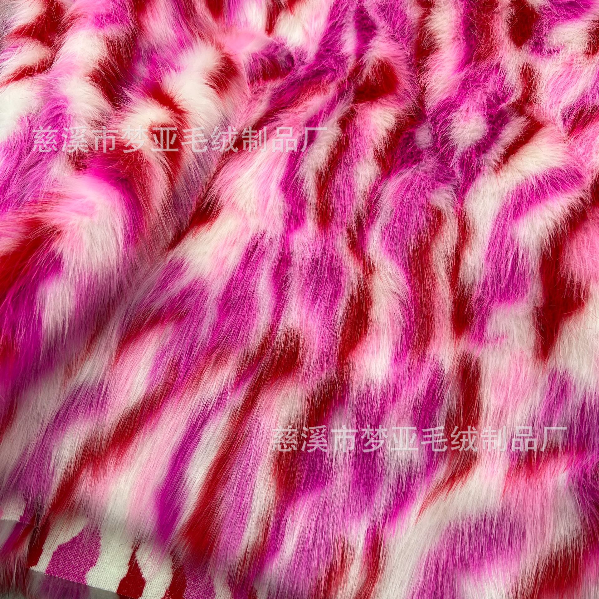 Spot European and American Clothing 1500g Rainbow Jacquard Plush Fox Fur Fabric Snow Boots Artificial Fur