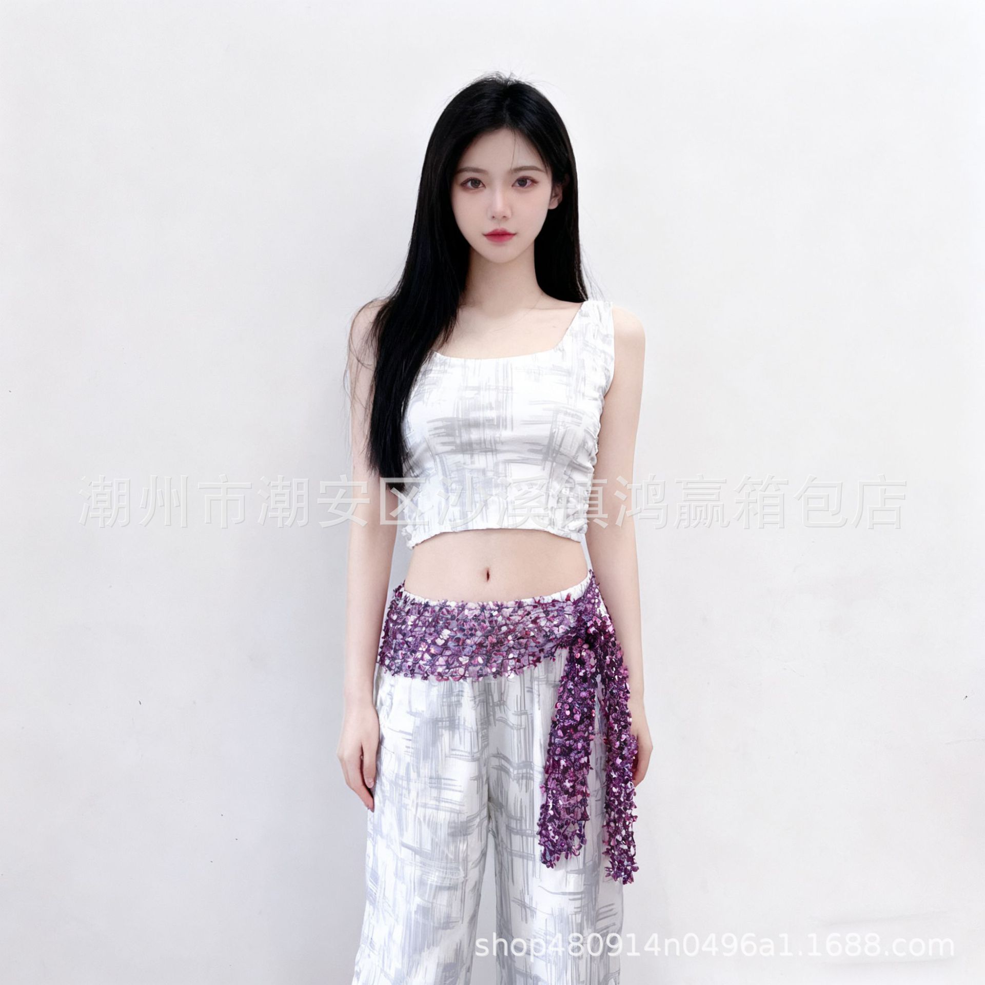 Jazz Dance Starry Sky Tassel Dance Waist Wrap Kpop Waist Scarf Accessory Street Dance Trendy Heavy Sequin Sparkling Waist Chain