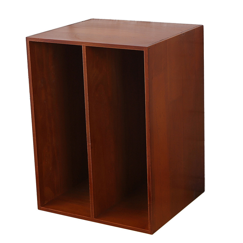 Solid Wood Retro Desktop File Organizer Office A4 Paper Book Storage Rack Document Storage Box File Rack