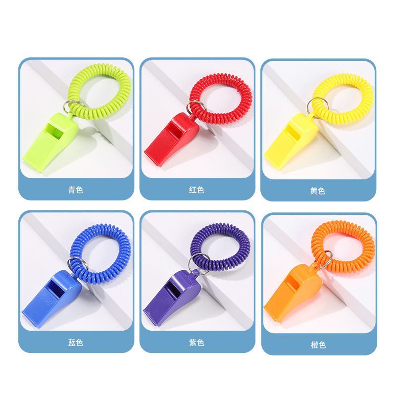 Plastic outdoor children's toys come on whistle referee whistle fans lanyard sports event survival whistle