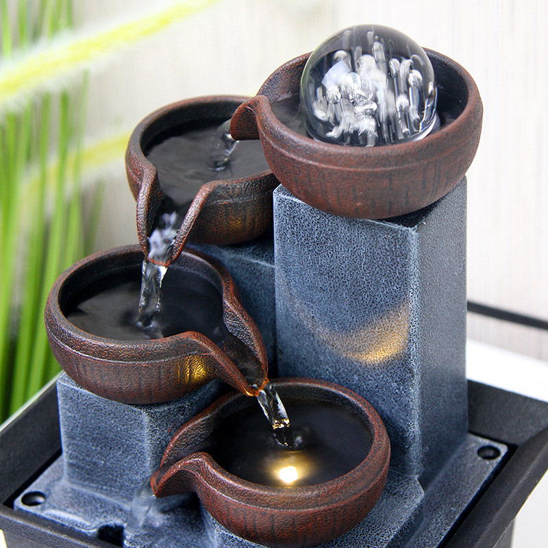Small home desktop water decoration feng shui ball circulating water living room desk coffee table creative decoration housewarming gift