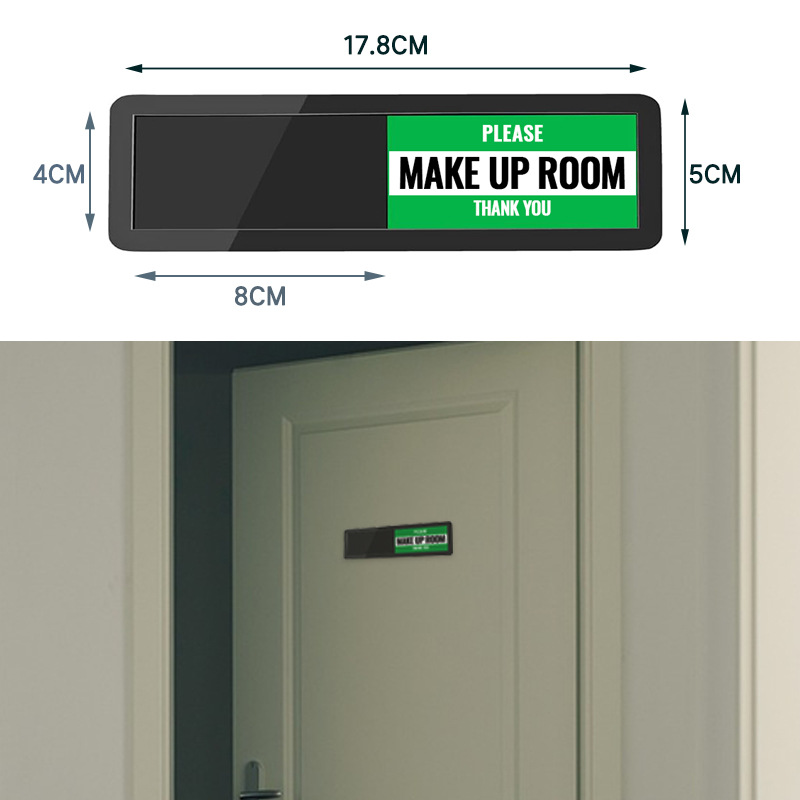 Room Service Sign, Room and Meeting Room Status Sliding Notice Board, Do Not Disturb Door Sign, Immediate Cleaning, Light Luxury