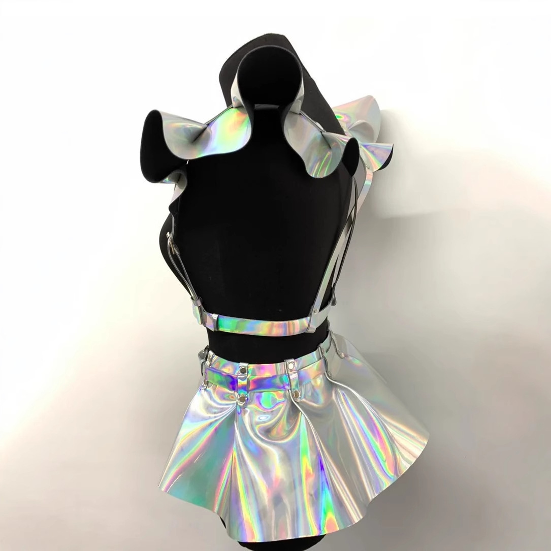 Новый стиль 2025 пояс европейский и американский панк кожаный пояс с плечевыми ремнями утягивающий пояс многоцветный