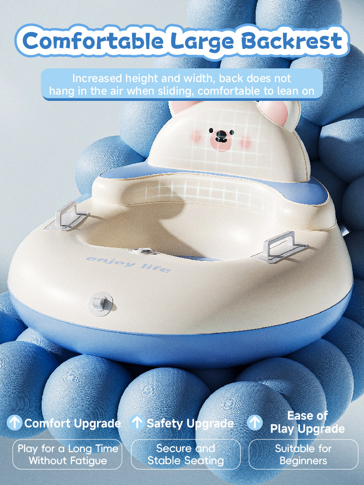 Cross-Border Thickened Pvc Outdoor Skiing Inflatable Ring Anti-Rollover Large Backrest Cold-Resistant Snow Sliding Mat Christmas