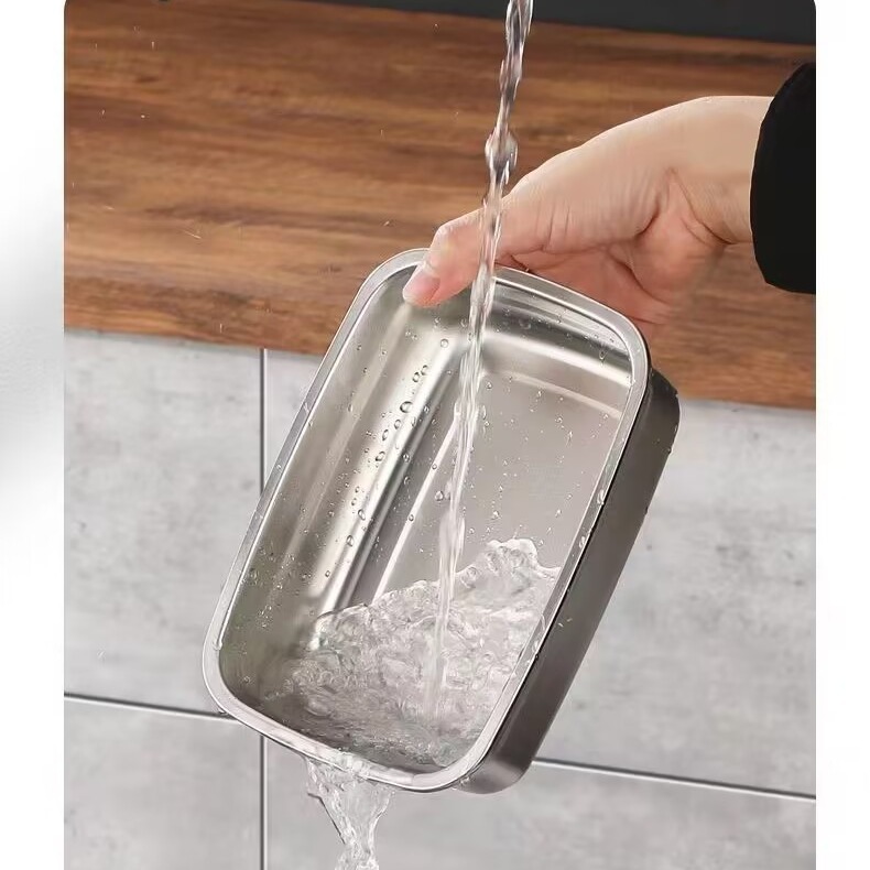 Household Stainless Steel Refrigerator Refrigerated Storage Box Outdoor Portable Rectangular Sealed Storage Box Sealed Box