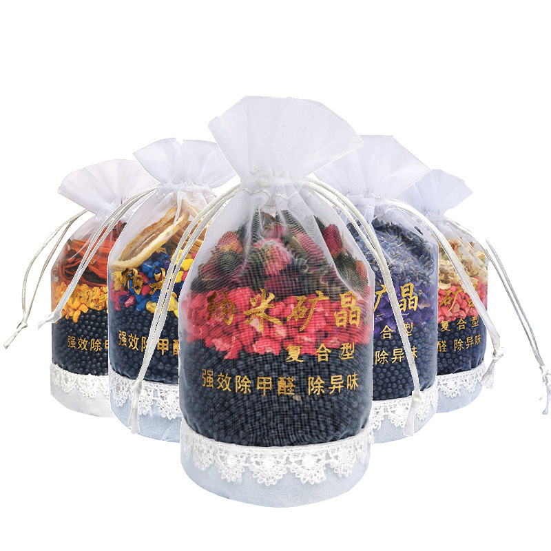 Nano mineral crystal car deodorizing aromatherapy bag new car in addition to formaldehyde odor activated carbon bag car aromatherapy bag carbon bag