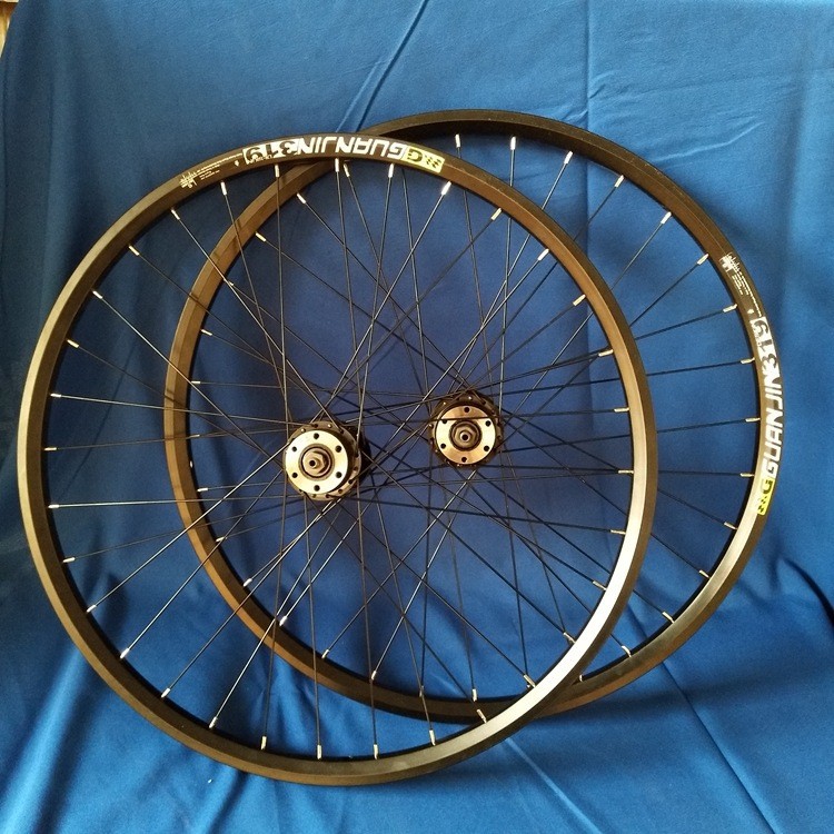Горный велосипед 24-дюймовый комплект колес с двойным алюминиевым ободом 319, стальной хаб, алюминиевый обод