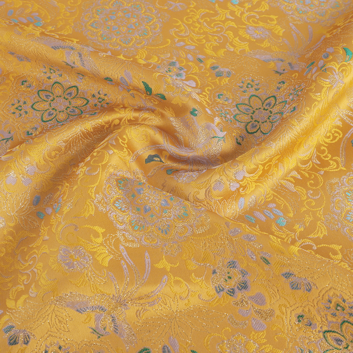 "FS269 Double Phoenix Treasure Flowers" National Style Jacquard Fabric Silk Satin Imitation Song Brocade Fabric Made of Hanfu Vest