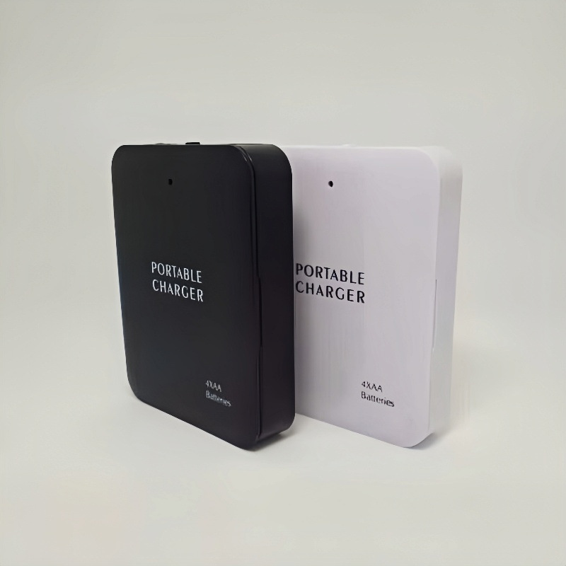Emergency Backup 4-Cell Aa Battery Box for Smartphones, Watches, Wearable Devices, Temporary Emergency Power Bank
