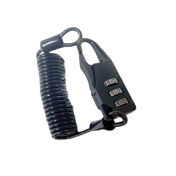 Password Steel Wire Rope Lock for Electric Vehicles, Motorcycle Helmet Lock, Spring Rope Lock, Travel Luggage Lock, Anti-Theft Safety Lock