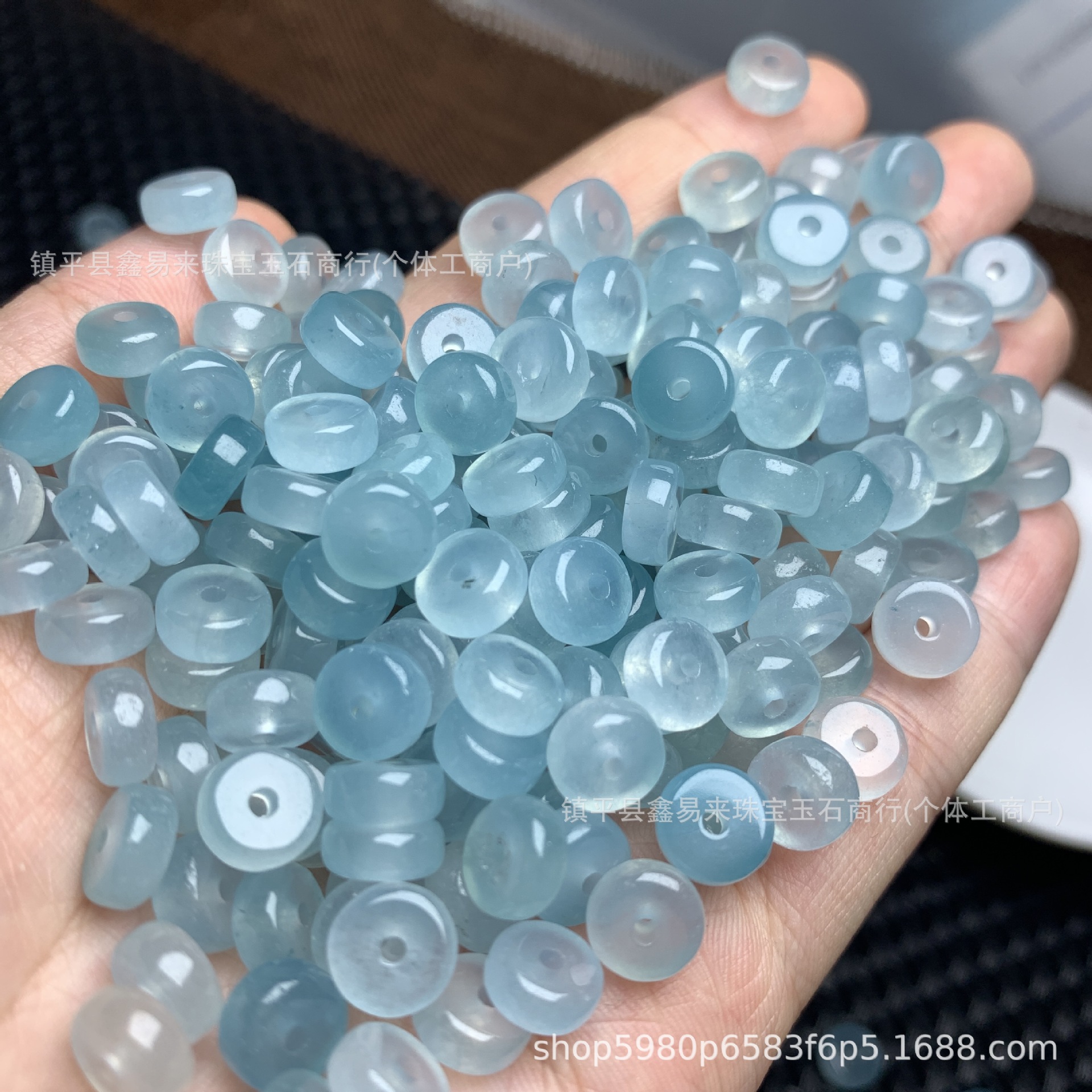 Sea Blue high ice 8mm abacus beads loose beads wholesale diy bracelet Jade Jewelry necklace spacer Accessories Wholesale