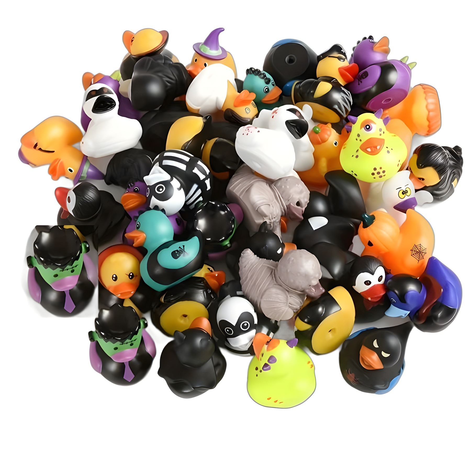 Cross-border New Vinyl 2-inch Halloween Duck Party Gift Squeaking Water Play Toy Duck Ghost Festival Little Yellow Duck