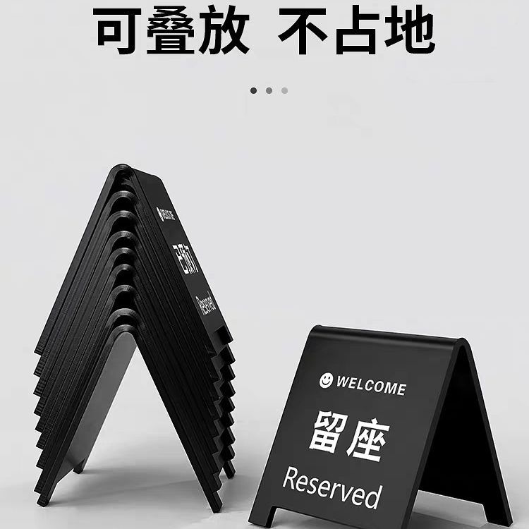 Acrylic Reserved Table Sign Restaurant Seat Reservation Sign Table Number Sign Double-Sided Reserved Seating Sign Reservation Sign