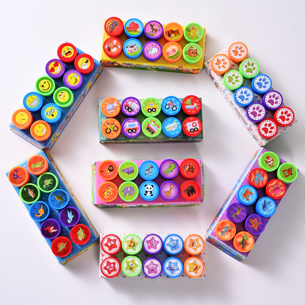 10 мультяшных печатей, милые животные для детей, штамп для награды учителя, креативный штамп