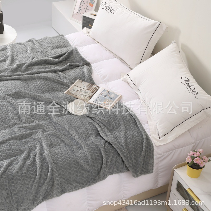 New Solid Color High-End Wheat Blanket Household Single and Double Air-Conditioned Blanket Sofa Blanket Office Nap Blanket Wholesale
