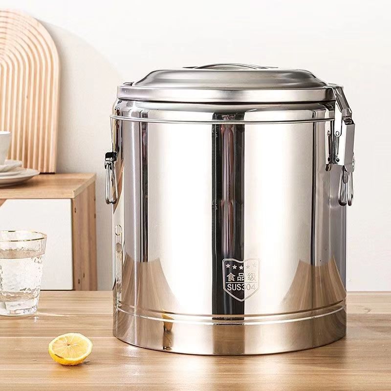Extra Thick Insulated Bucket for Commercial Stalls, Large Capacity Canteen Rice Soup Bucket, Soy Milk Bucket, Milk Tea, Tofu Brain, Ice Powder Bucket