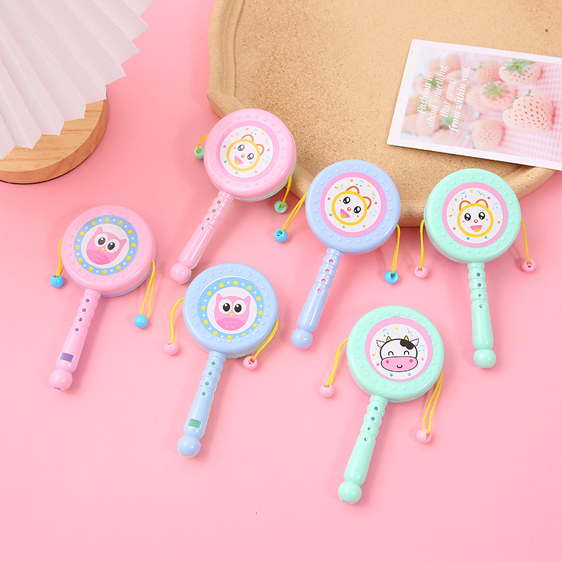 Baby cartoon plastic hand rattle 0-3 years old baby cross-border early education small toys Gifts Wholesale