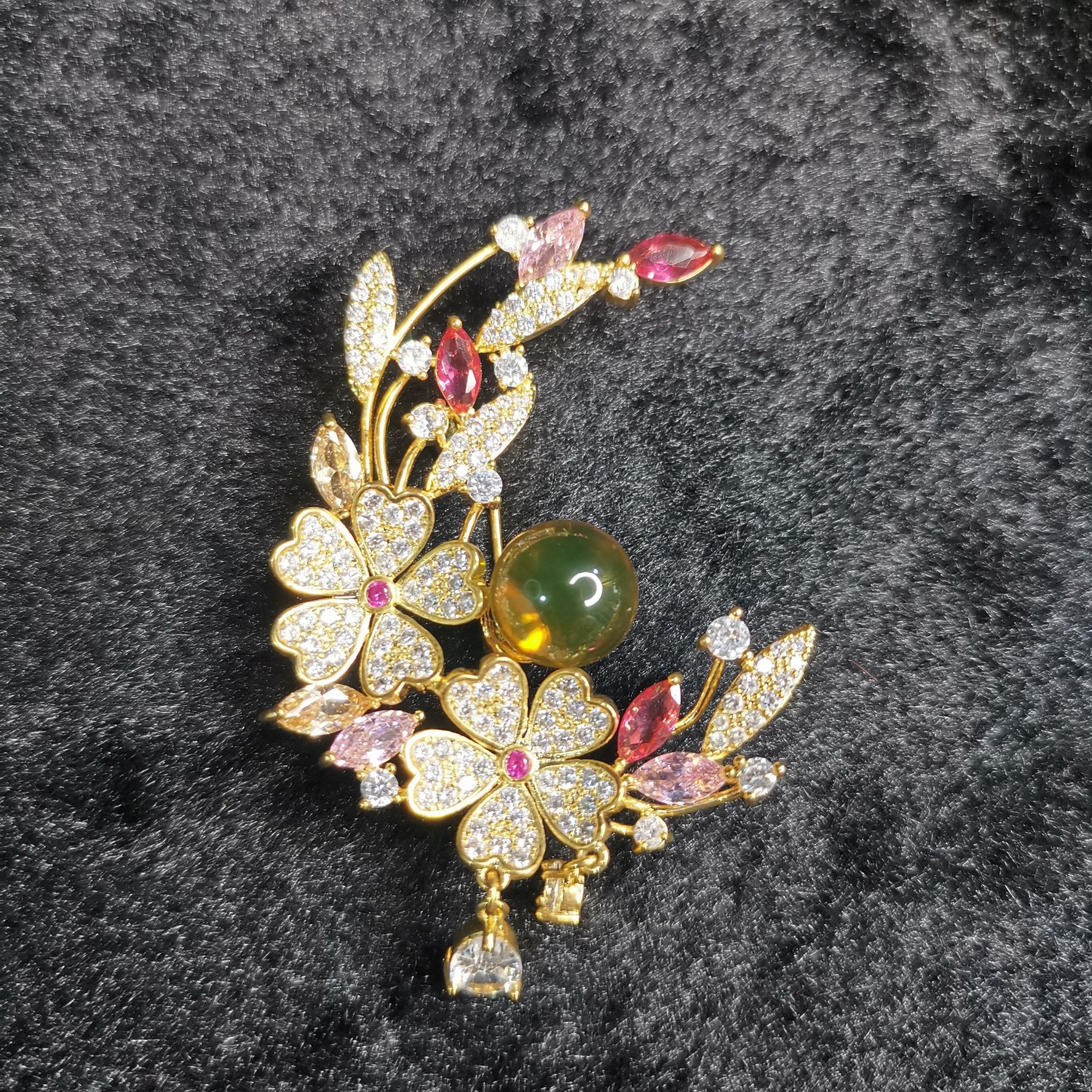 5A очищенная вода, голубая янтарная брошь, натуральная янтарная брошь, ювелирные изделия, женские аксессуары