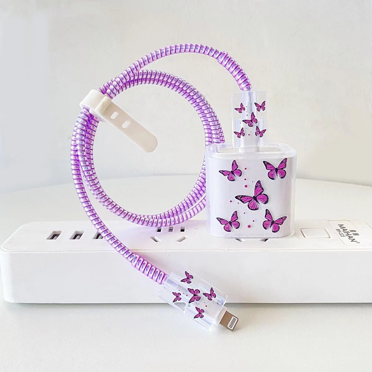 Cartoon Butterfly Applicable Charging Head Cover Apple 16 Charger Protective Cover Charging Cable 20w Data Cable Break Prevention