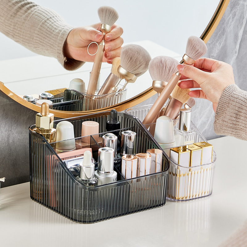 Light Luxury Cosmetics Storage Box Desktop Lipstick Perfume Skin Care Product Storage Rack Eye Shadow Box Lipstick Dressing Table Storage