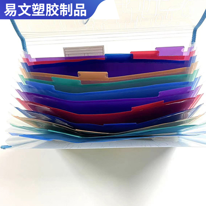 Amazon Customized Rope Buckle Folder 12 Compartments Large Capacity Fully Wrapped Briefcase Test Paper Information Storage Folder Manufacturer