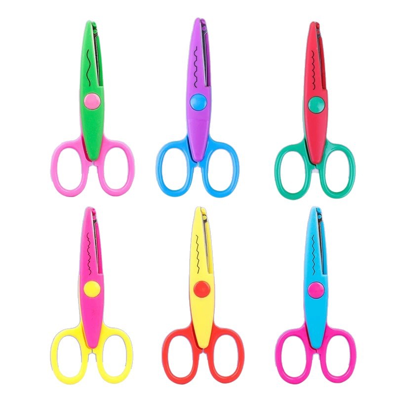 Handmade DIY Photo Album Photo Album Cutting 3-6 Years Old Kidsren's Safety Lace Scissors Kindergarten Fun Scissors Photo Scissors