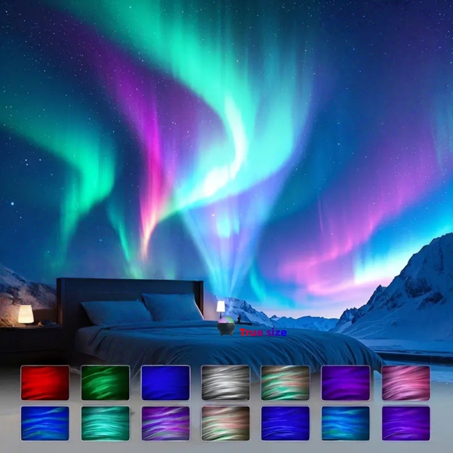 Amazon's Cross-Border Popular Northern Lights Star and Moon Projection Atmosphere Lamp Is Suitable for Party Camping Birthday New Year Gifts