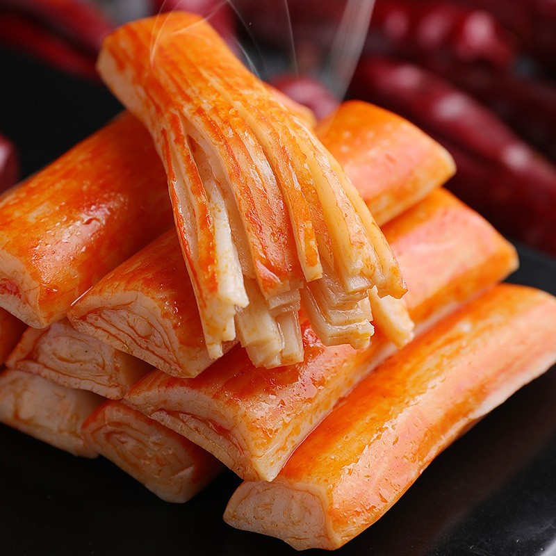 Yanjinpuzi Hand-Shredded Crab Flavor Sticks Ready-To-Eat Spicy Snacks Crab Meat Seafood Spicy Snacks Same Style as Supermarket