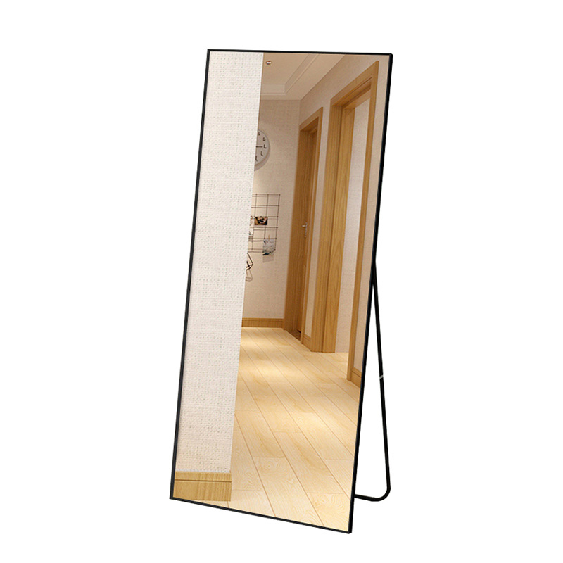 Full-Length Mirror, Ins-Style Mirror, Can Be Hung, Square Dressing Mirror, Aluminum Alloy Right-Angle Floor-Standing Mirror, Rotating Wall-Mounted Mirror